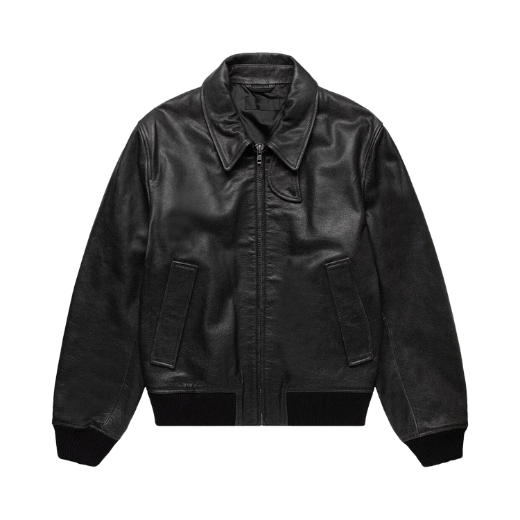 Helmut Lang Leather Bomber "Black"