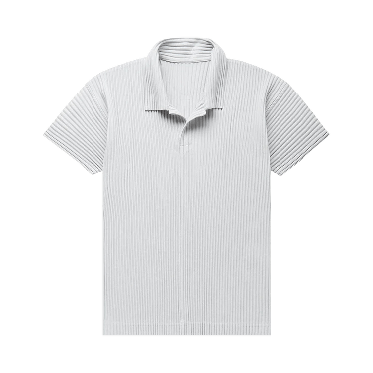Homme Plissé Issey Miyake Basics Polo Shirt "Light Grey"