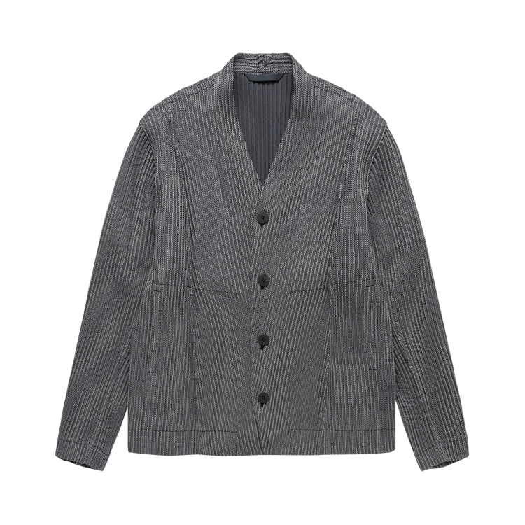 Homme Plissé Issey Miyake Leno Stripe Jacket "Grey"