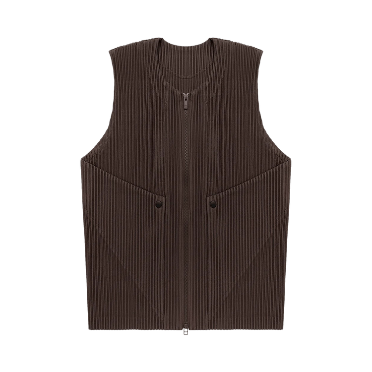 Homme Plissé Issey Miyake Unfold Vest "Soil Brown"