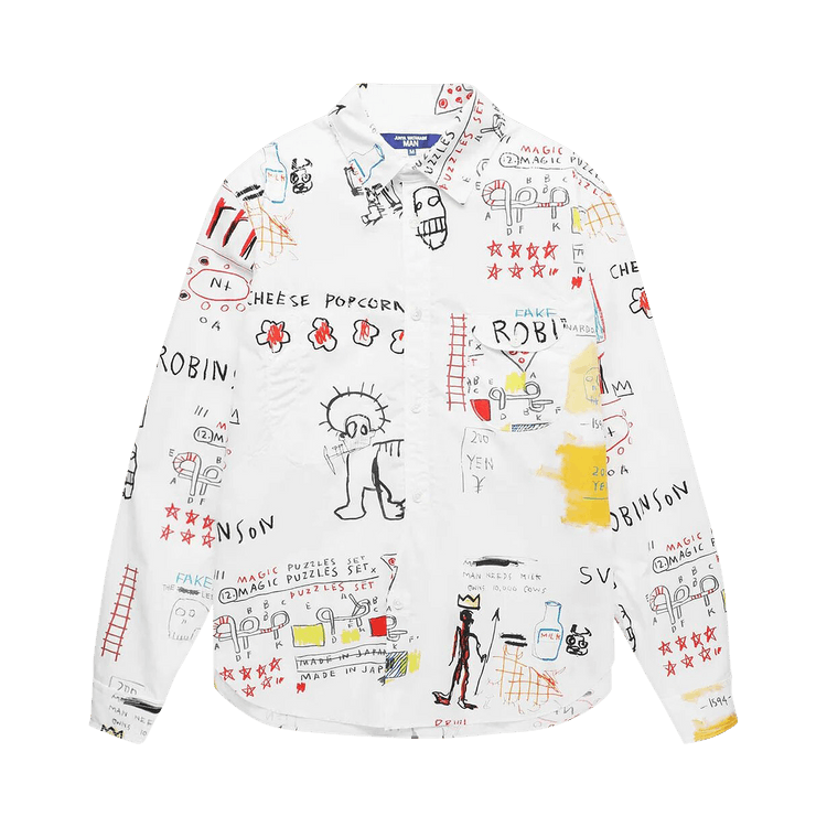 Junya Watanabe Basquiat Illustration Shirt "White/Black/Yellow/Red"