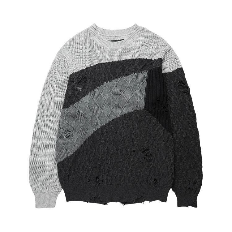 Neighborhood Patchwork Sweater "Grey"