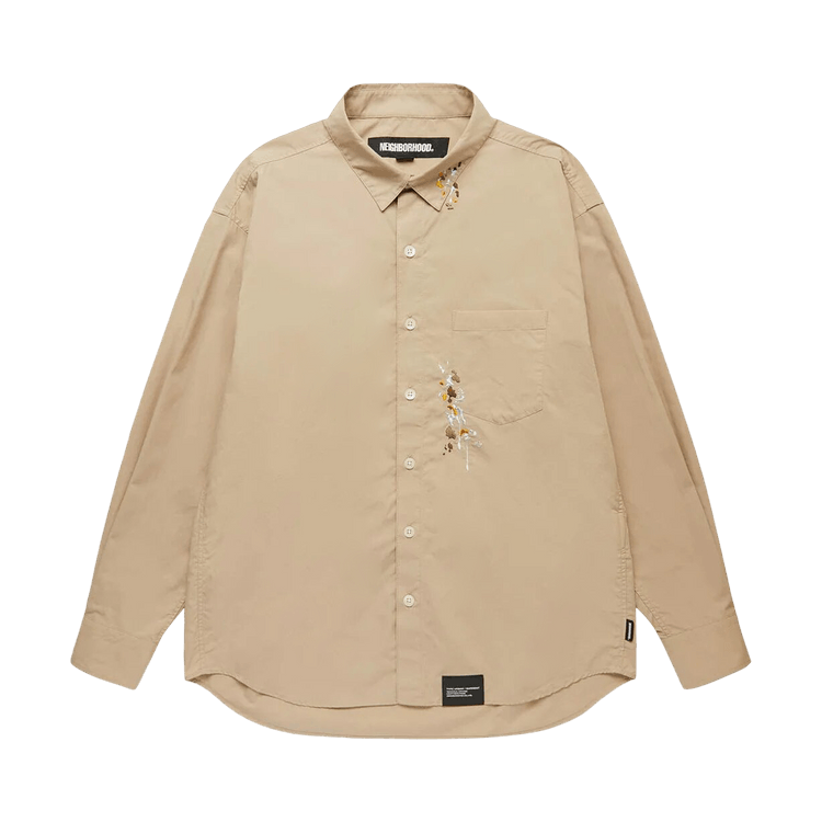 Neighborhood Drip Embroidery Shirt "Beige"