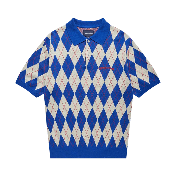 thisisneverthat Argyle Short-Sleeve Knit Polo "Blue"