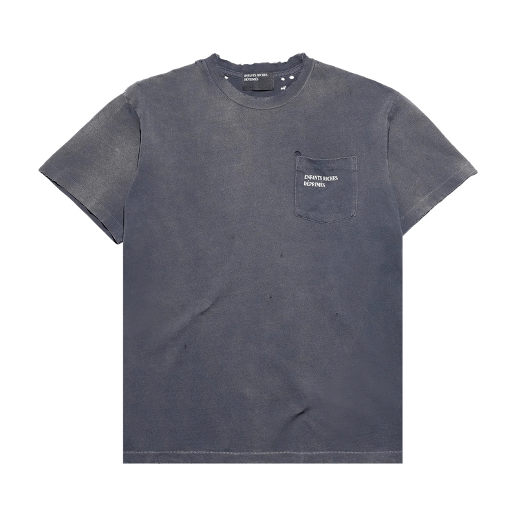 Enfants Riches Déprimés Thrashed Logo Pocket Tee "Worn Black/White"