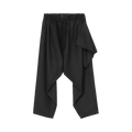 Yohji Yamamoto Pour Homme U Layered Draped Flannel Pants "Black"