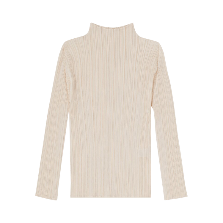 Pleats Please Issey Miyake Basic Pleated Top "Light Beige"