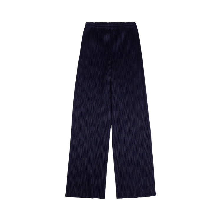 Pleats Please Issey Miyake Pleated Cropped Trousers "Dark Navy"