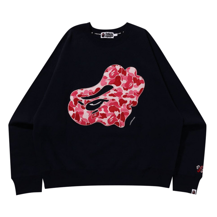 BAPE ABC Camo Patch Relaxed Fit Crewneck "Navy"