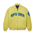 Sp5der Leather Logo Bomber Jacket "Yellow"