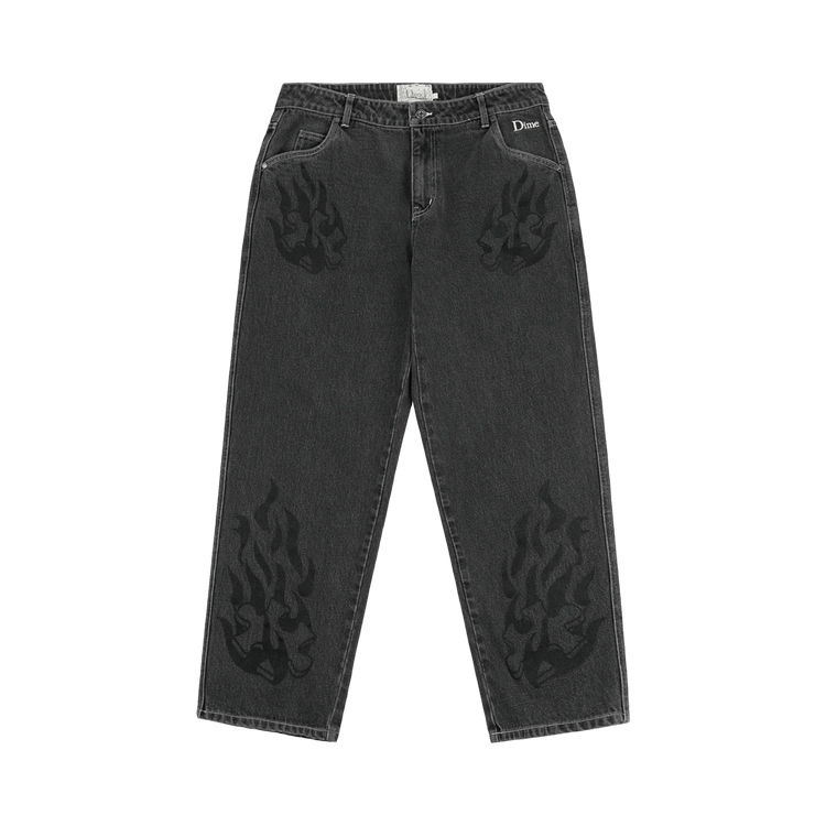 Dime Flamepuzz Relaxed Denim Pants "Black Washed"
