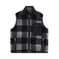 And Wander Check Boa Vest "Grey"