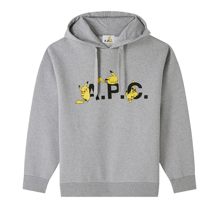 A.P.C. x Pokémon Pikachu Hoodie "Heather Pale Grey"