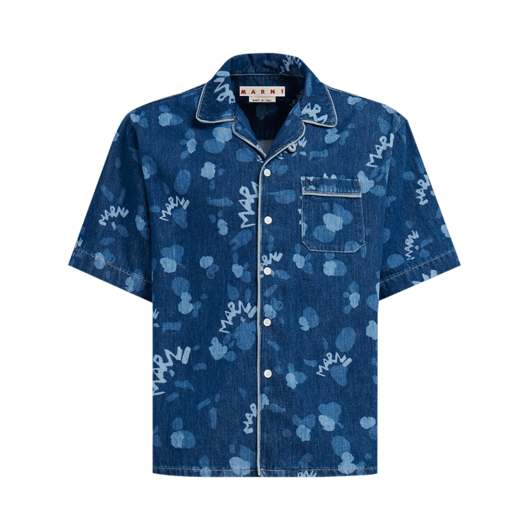 Marni Lightweight Denim Bowling Shirt "Iris Blue"