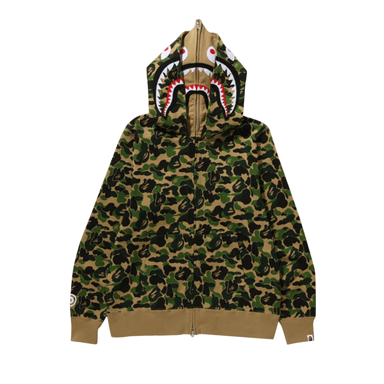 BAPE ABC Camo Double Shark Full Zip Hoodie "Green"