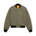 Stussy x Nike Reversible Varsity Jacket "Medium Olive/Bright Mandarin"