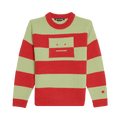 Acne Studios Kids Face Crewneck Sweater "Sharp Red/Pale Green"