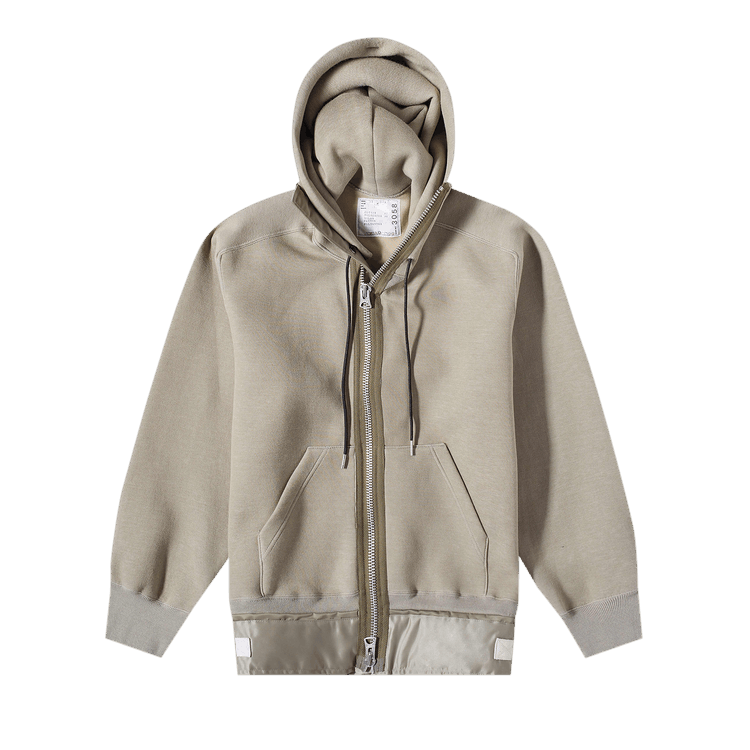 Sacai Sponge Zip Hoodie "Beige"