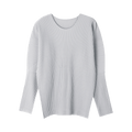 Homme Plissé Issey Miyake Pleated Long-Sleeve T-Shirt "Light Grey"
