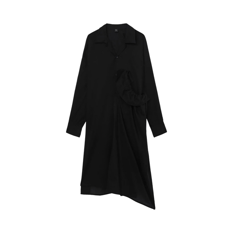 Y's U-Left Side Gathered Dress 'Black'