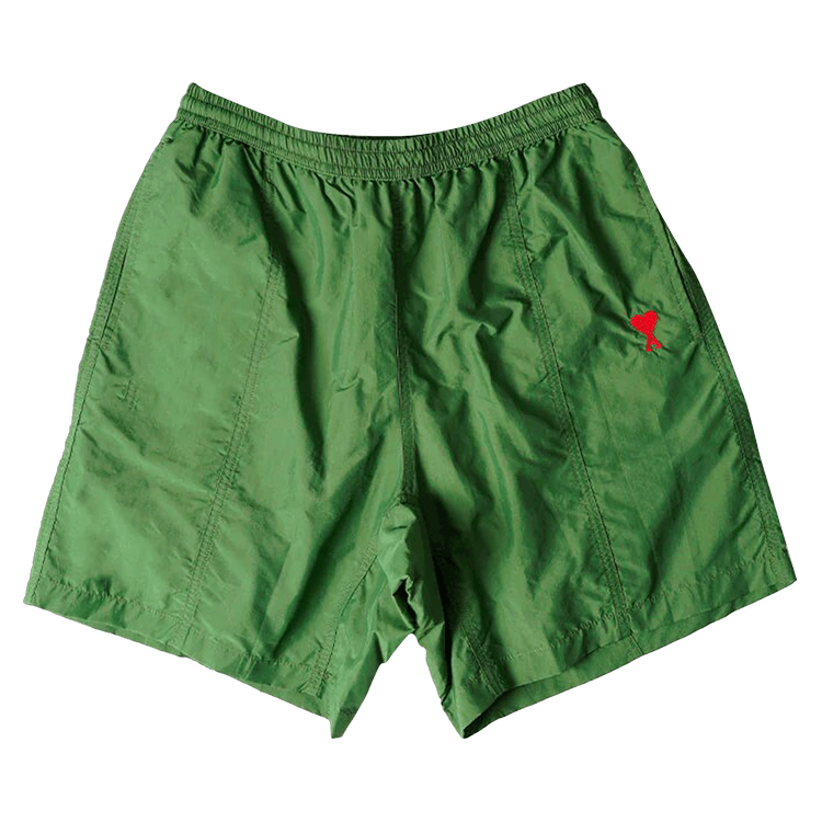 Ami Small Heart Swim Shorts "Fir Green"