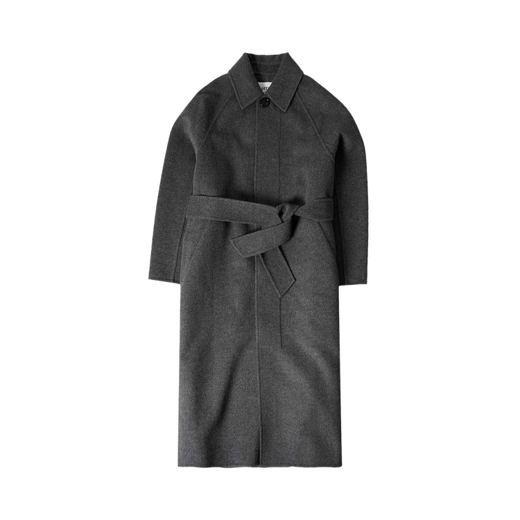 Ami Long Belted Coat "Heather Grey"