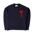 Ami Large Heart Sweater "Blue/Red"