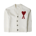 Ami Large Heart Cardigan "White"