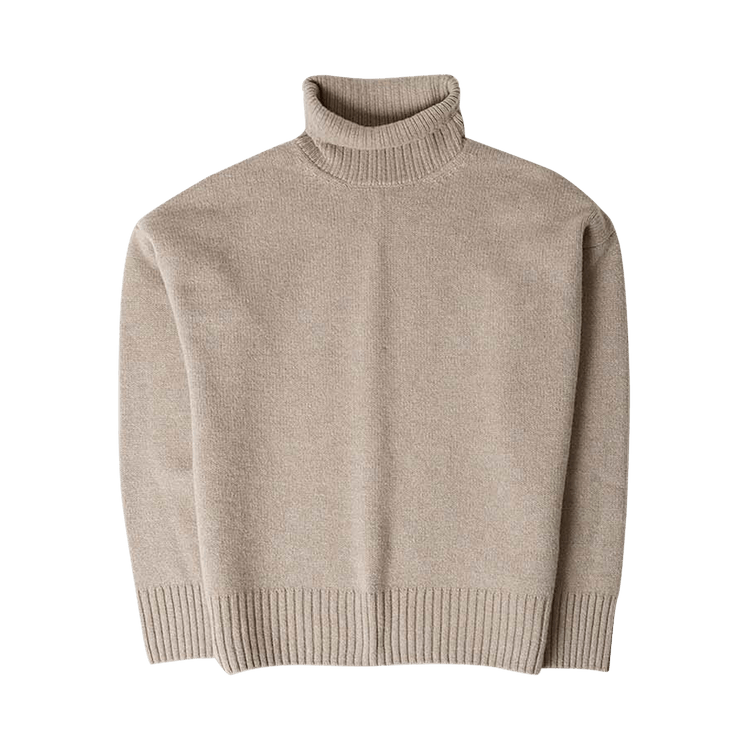Ami Wool Turtleneck Cashmere Knit "Taupe"