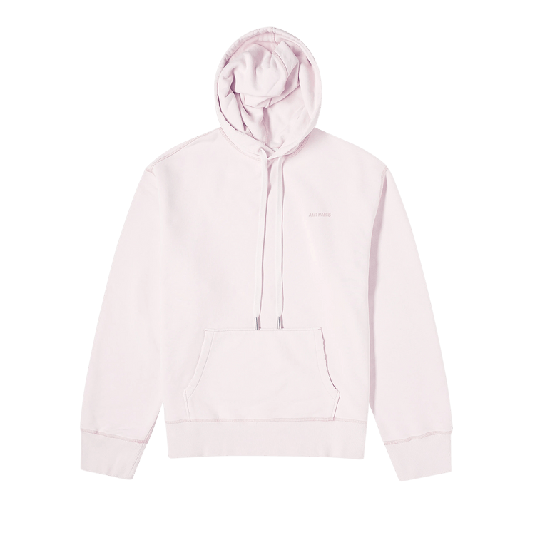Ami Logo Embroidered Hoodie "Powder Pink"