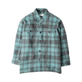 Ami Plaid Wool Shirt Jacket "Aqua Marine/Mineral Grey"