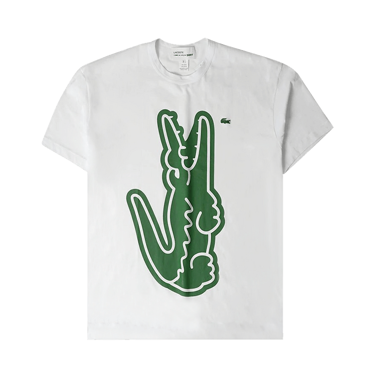 Comme des Garçons SHIRT x Lacoste Crocodile Print T-Shirt "White/Green"
