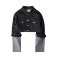 Coperni Cropped Hybrid Denim Jacket "Blue"