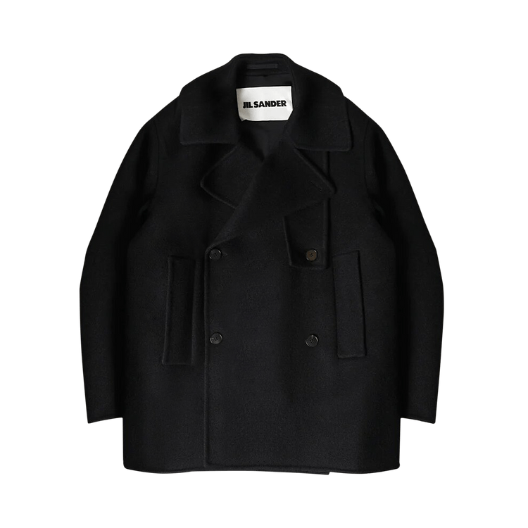 Jil Sander Double Breasted Peacoat "Black"