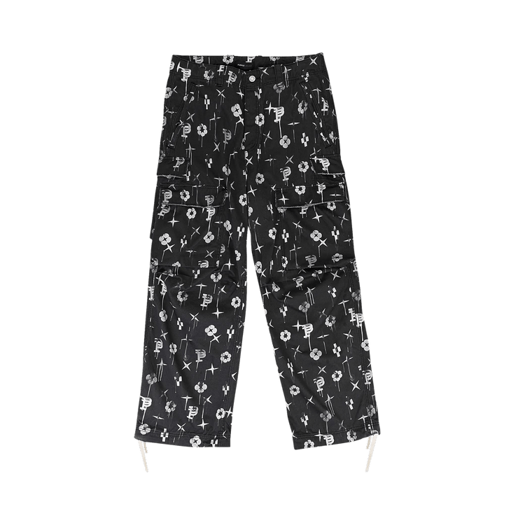 PURPLE BRAND Double Pocket Cargo Pants "Black"