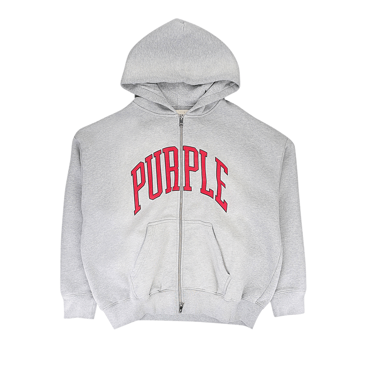 PURPLE BRAND Collegiate Zip Up Hoodie "Heather"