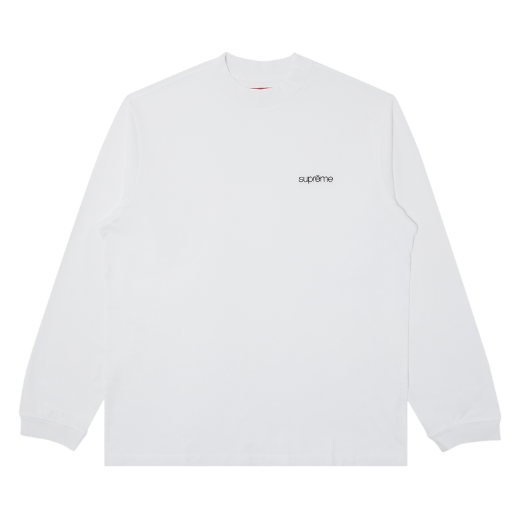 Supreme Mock Neck Long-Sleeve Top "White"