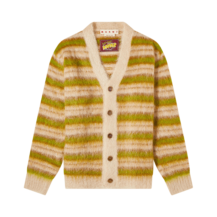 Marni V Neck Long-Sleeve Cardigan "Light Camel"