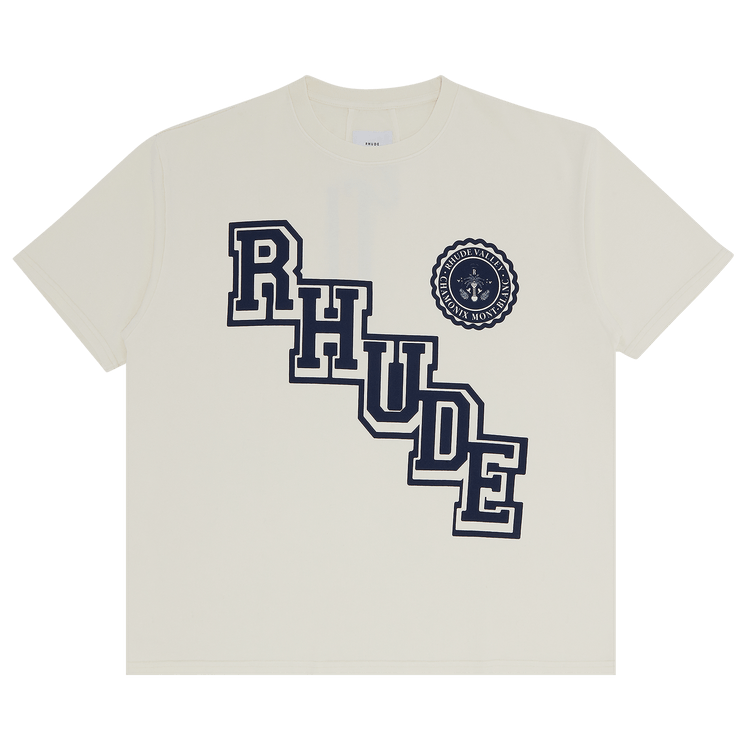 Rhude Collegiate Crest Tee "Vintage White"