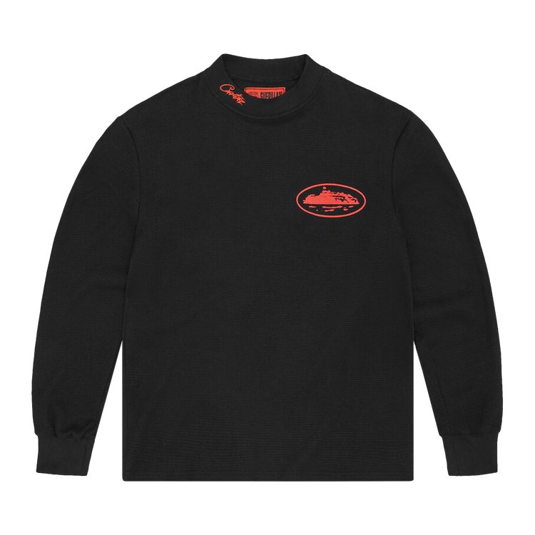 Corteiz Alcatraz Waffle Long-Sleeve "Black/Red"