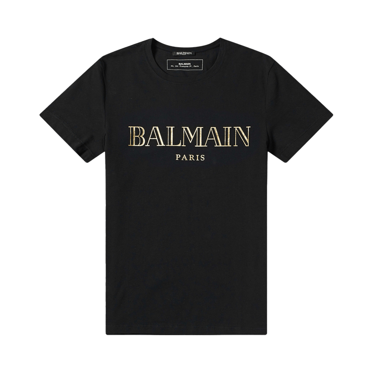Balmain Logo Tonal T-Shirt "Black/Gold"