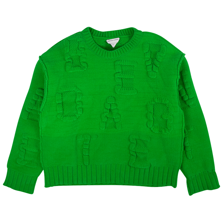 Bottega Veneta Alphabet Chenile Knit Sweater "Green"