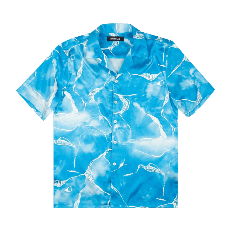 Nahmias Miracle Tie Dye Silk Shirt "Blue"