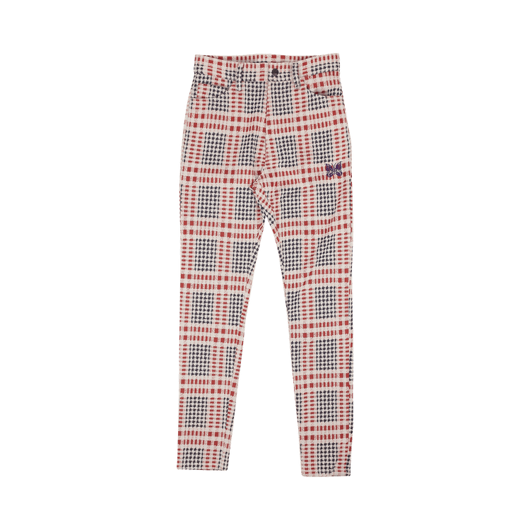 Needles Skinny Gunclub Plaid Pants "White/Red/Black"