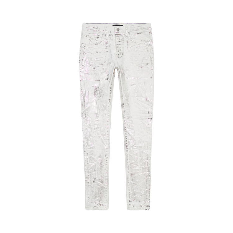 PURPLE BRAND Foiled Finish Skinny Jeans "White"