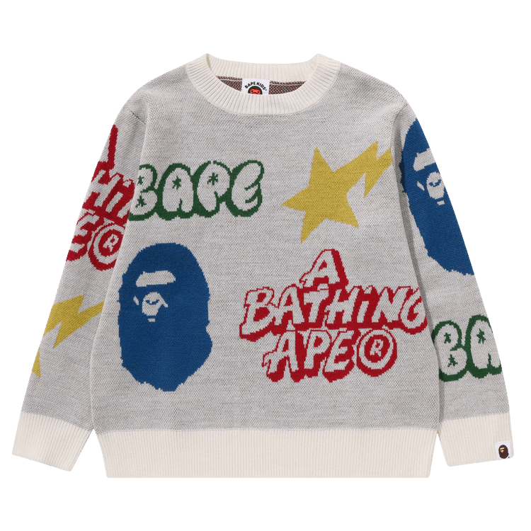 BAPE Kids Graffiti Pattern Knit "White"