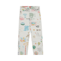Kenzo Drawn Varsity Asagao Straight Denim Pants "Multicolor"