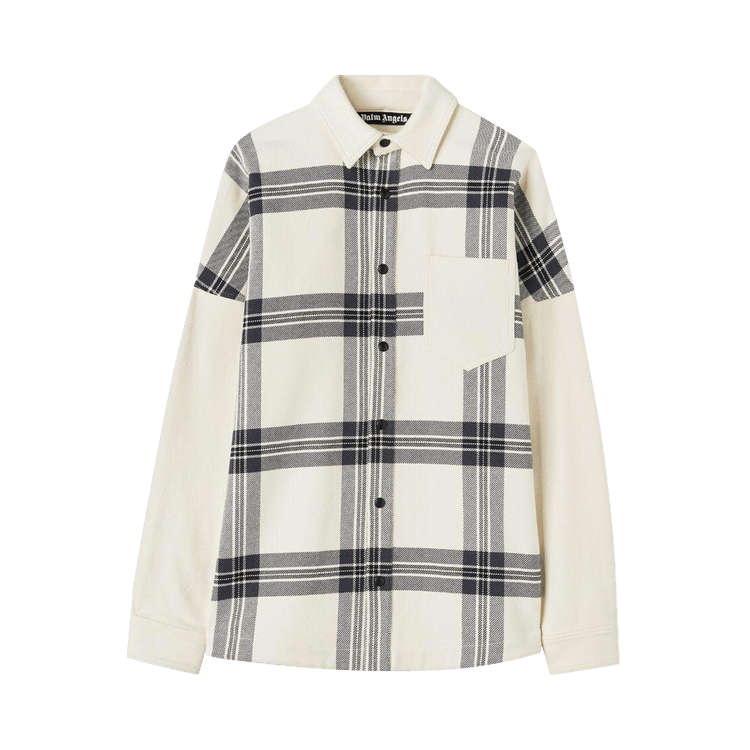 Palm Angels Logo Check Overshirt "Off White/Anthracite"