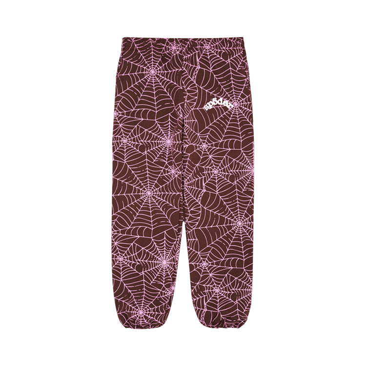 Sp5der All Over Print Sweatpants "Brown"