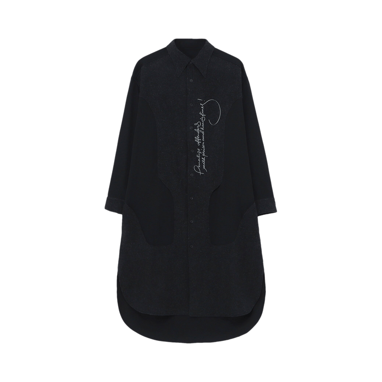 Yohji Yamamoto Embroidery Shirt Dress "Black"